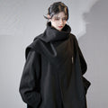 One-shoulder Scarf  Loose Leisure Long Coat