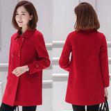 Wool Mid-length Korean Style  Overcoat