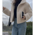 Retro Lapels Fur One Two-sided Lamb Fur  Jacket