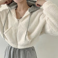 Warm Leisure Loose Lamb Fur Hooded