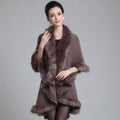 Faux Fox Fur Collar Cape Shawl