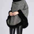 Fur Collar Shawl Cape Loose Pullover