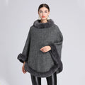 Fur Collar Shawl Cape Loose Pullover