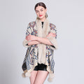 Fur Ball Shawl Cape Cloak