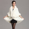 Faux Fox Fur Collar Cape Shawl