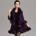 Faux Fox Fur Collar Cape Shawl